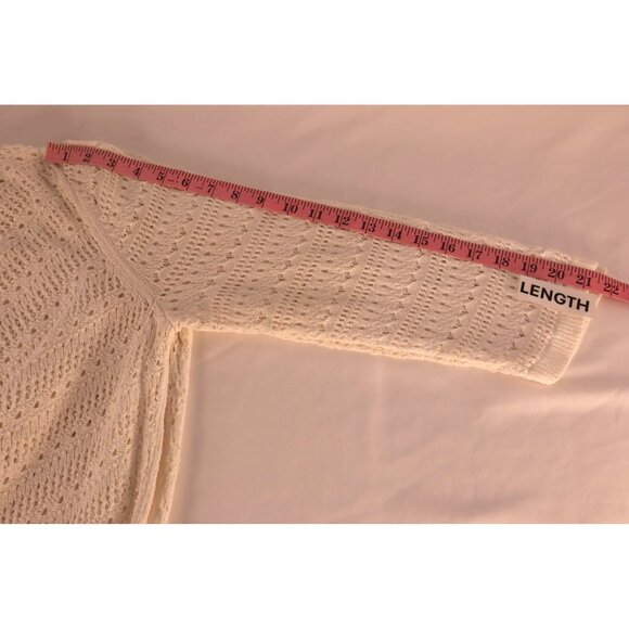Talbots Women's Ivory Crochet Sweater Size X - Picture 13 of 13